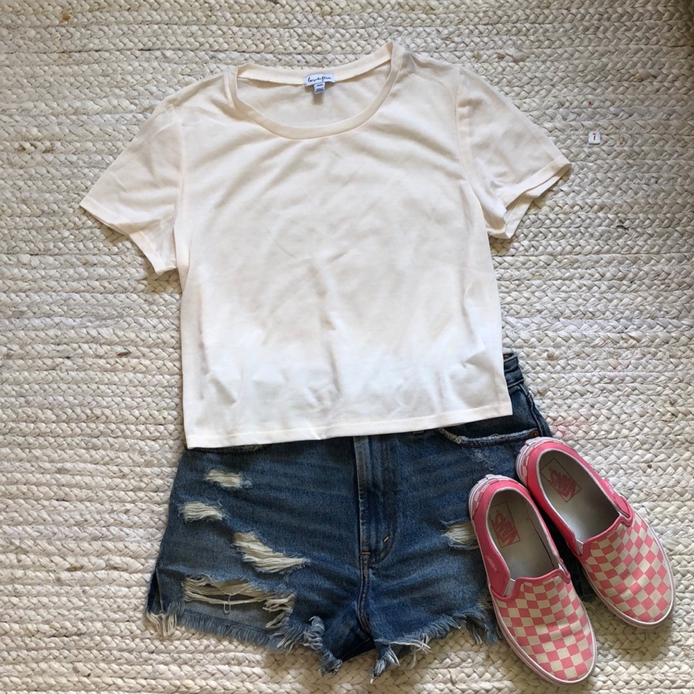 TJ Max cream crop top SZ M NEVER WORN